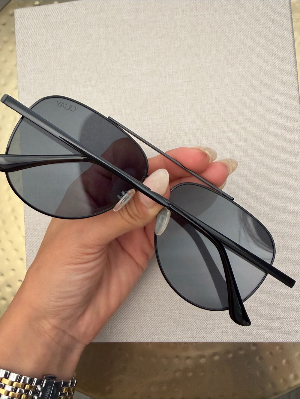 Quay Australia Black Aviator Sunglasses - Picture 3 of 4